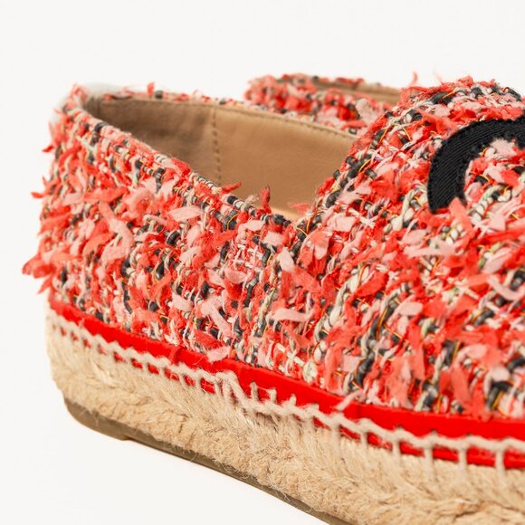 Chanel 21C Coral Tweed Grosgrain CC-Logo Espadrilles - Picture 11 of 13